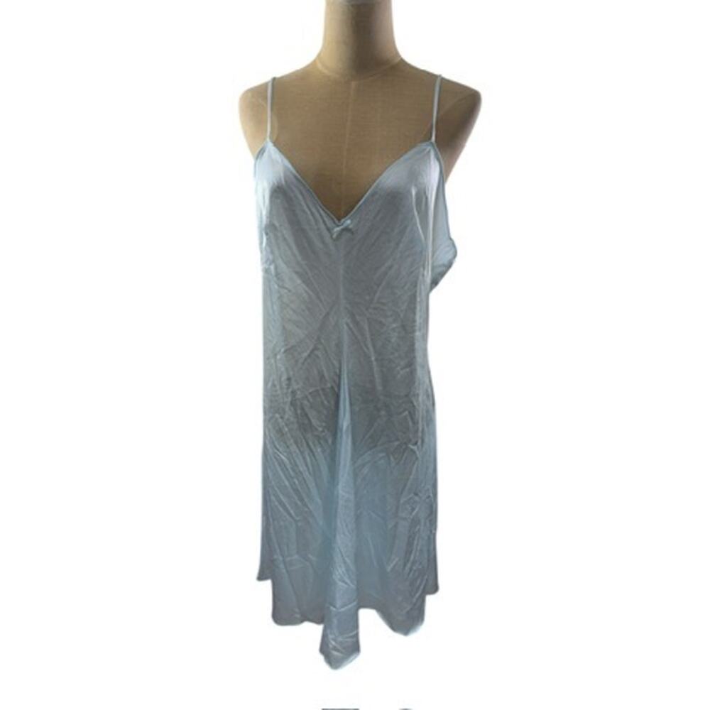 "SEARS" Vintage Blue "The Doesn't Slip" gown Dress Sexy Babydoll‎ Fairy SZ 40